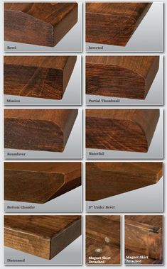 several different types of wood are shown in this image