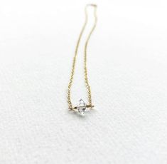 Herkimer Diamond Necklace, April Birthstone, Dainty Crystal, Gift Under 50 Minimalist Wedding Necklace With Ethical Gemstones, Minimalist Crystal Pendant Necklace With Delicate Chain, Minimalist Si Clarity Necklace For Anniversary, Minimalist Solitaire Necklace Gift, Minimalist Crystal Necklace With Delicate Chain For Weddings, Delicate Everyday Crystal Necklace With Delicate Chain, Elegant Herkimer Diamond Crystal Necklaces For Gifts, Elegant Herkimer Diamond Crystal Necklace Gift, Delicate Everyday Birthstone Crystal Necklace