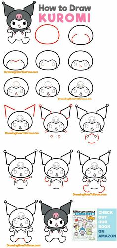 how to draw kuromi from kawaia and the princesses in anime