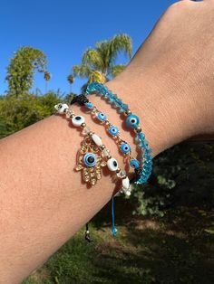 Evil Eye 🧿 Beaded Bracelet In many cultures, it is believed that evil eye bracelets protect against misfortune, evil looks and negative energy. Wear your bracelet for good luck and protection. ✨