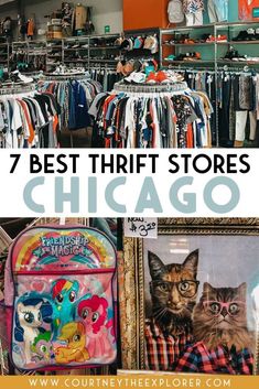 the best thrift stores in chicago with pictures of children's backpacks and other items