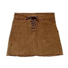 Super cute brown corduroy vintage mini skirt from the early 2000s! 🤎 Non-stretchable material, perfect for spring and summer season! 🌼 Features laces on the front. Made from 95% cotton & 5% spandex. Labeled as size S (model is 5'7" tall & usually wears S). Waist: 37 cm (flat) Length: 40cm Worldwide climate neutral shipping from Germany! 🌍🌱 *By buying from me, you're supporting a registered sustainable small 1 woman business! So thank you a lot for purchasing from my shop & stay groovy! 🧡🌼 Y2k Cotton Mini Skirt For Fall, Y2k Mini Cotton Skort, Trendy Brown Cotton Mini Skirt, Trendy Brown Cotton Skirt, Casual Brown Mini Length Skort, Casual Brown Mini Skort, Brown Y2k Summer Skirt, Trendy Corduroy Mini Skirt, Fitted Brown Cotton Skirt