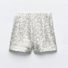 New With Tag Zara 2024 Collection Shorts With A High Waist With Interior Lining. Sequin Appliqus. Side Zip Closure. Silver | 2872/482 Outer Shell 99% Polyester 1% Elastane Lining 100% Polyester Which Has At Least Lining 100% Rcs-Certified Recycled Polyester Glamorous Bottoms With Built-in Shorts, Party Pants With Built-in Shorts, Summer Party Pants With Built-in Shorts, Elegant Bottoms For Night Out In Summer, Elegant Short Leg Bottoms For Night Out, Elegant Short Bottoms For Night Out, Stretch Sequin Shorts, Sequin Shorts For Summer Nights Out, Sequin Shorts For Summer Parties