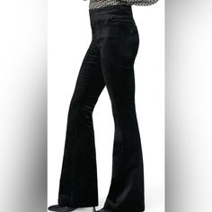 Size: 31 Per Manufacturer/Designer/Retailer: "Stretch-Velvet Pants Featuring A Flat-Front Waist And Floor-Sweeping Flared Legs For An Elongated Effect. Fit: True To Size. 31=10 34 1/2" Inseam; 22" Leg Opening; 11" Front Rise; 15" Back Rise (Size 29) 54% Cotton, 44% Rayon, 2% Spandex Machine Wash, Tumble Dry Imported" Lou Lou, Kick Flares, Velvet Pants, Stretch Velvet, Flare Pants, Black Velvet, New Black, Pant Jumpsuit, High Rise