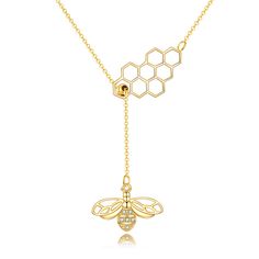 PRICES MAY VARY. ♥Bee symbol hard work, love,Compliments and good luck. Simple and Honeycomb necklace, Great for the women that love honey bee and nature. Wearing this necklace, you feel like you are motivated by the bee spirit. ♥Bee necklace(pendant+chain) uses pure gold (in 14k real gold ), Which Makes it Not Easy to Break, Tarnish, or Tangle. Stamped "G14K" or "Au585", authenticity and quality approved. Great handmade polished, make the surface more smooth and shiny, also very comfortable to wear ♥Gold bee pendant necklace size:Honeycombsize:10.2*18.7mm(0.4*0.73inch),bee size :11.2*16.7mm(0.44*0.65inch), weight:2.25g for gold bee pendant and chain ♥Gold bee jewelry packaged in a beautiful box is a great gift for women, girls, teens, sister, mother, daughter, friends, grandmother, grandd Bee Symbol, Honeycomb Jewelry, Bumble Bee Jewelry, Honeycomb Necklace, Fine Gold Necklace, Bee Honeycomb, Bee Jewelry, Sterling Silver Anklet, Bee Pendant