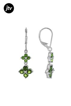 1.70ctw Round Chrome Diopside With 0.03ctw Round White Zircon Rhodium Over Sterling Silver Earrings. Measures Approximately 1.37"L x 0.39"W. Lever Backings. Accent stones primarily zircon. Classic Green Sterling Silver Diamond Earrings, Green Sterling Silver Diamond Earrings With Prong Setting, Green Sterling Silver Diamond Earrings For Anniversary, Anniversary Green Diamond Earrings In Sterling Silver, Anniversary Green Diamond Sterling Silver Earrings, Green Sterling Silver Diamond Earrings, Green Chrome, Sterling Silver Earrings, Silver Earrings