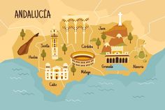 an illustrated map of andalucca