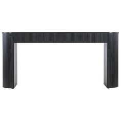 an art deco console table in black lacquer