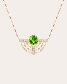 Gold Exotic Jewelry, Zodiac Tattoos, Small Necklace, Peridot Pendant, Pendent Necklace, Silver Line, Circle Shape, Rolo Chain, Diamond Pendant Necklace