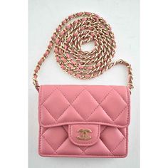 Chanel 21a Mini Wallet On Chain Pink Lambskin Gold Card Shoulder Crossbody Bag ********** Chanel ********** Brand: Chanel Size: Mini (4.25 X 3.25 X 1.25) Name: Mini Wallet On Chain Color: Pink Style: Shoulder / Crossbody Bag Style #: Ap1730 Y04059 Nc631 Collection: 21a Material: Lambskin Leather Flap Front Button Closure Pink Quilted Lambskin Leather Material Iconic Cc Logo At The Front Gold Tone Hardware Single Chain Strap Pink Fabric Inside Lining Only Fits Cards (4 Credit Card Slot Compartmen Concealed Carry Bags, Circle Handle, Blue Handbag, Gold Card, Chanel Brand, Bag Chanel, Blue Handbags, Wallet On Chain, Pink Style