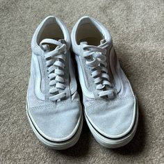 They're Slightly Dirty But Have Potential To Look Brand New Again. Only Worn A Few Times Vans Gray, Van Color, Shoes Vans, Womens Vans, Vans Shoes, Womens Shoes Sneakers, Gray White, To Look, That Look