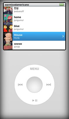 an apple ipod with the menu on it's screen and music player next to it