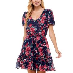 Take Your Brunch Look To The Next Level With This Super-Pretty Chiffon Dress, Styled In A Gorgeous Floral Print And Trimwith A Flowing Ruffled Hem, From Crystal Doll. Party Fits, White Halter Maxi Dress, Large Dress, Review Dresses, Necklines For Dresses, Junior Dresses, Sleeves Pattern, Casual Fits, V Neck Dress