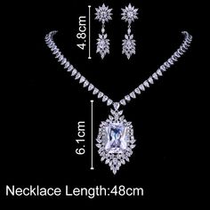 Jewelry Sets - Jewelry Set Square Shape Cubic Zircon Necklace And Earring Exquisite Ornament Fashion Decoration Women Fancy GiftModel Number:1005002831551432 White Cubic Zirconia Jewelry Sets With Matching Earrings, White Cubic Zirconia Jewelry Sets For Party, White Cubic Zirconia Necklace With Matching Earrings, White Cubic Zirconia Jewelry Sets For Gifts, White Crystal Jewelry Sets As Gift, White Crystal Jewelry Sets For Gift, White Cubic Zirconia Bridal Necklace With Matching Earrings, White Pendant Jewelry Sets For Formal Occasions, Formal White Pendant Jewelry Sets