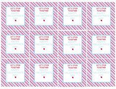 valentine's day gift tags with red and blue stripes