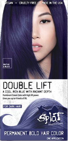 Midnight Violet: No Bleach Violet Semi-Permanent Hair Dye | Splat Hair Color Hair Dye For Dark Hair, Dye For Dark Hair, Deep Purple Hair, Midnight Hair, Violet Vibes, Purple Hair Dye, Splat Hair Color, Blue Hair Dye, Dark Hair Dye