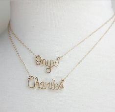 Shop: www.deannewatsonjewelry.etsy.com There's no doubt that mom will absolutely cherish this name necklace, personalized and handcrafted with love! A perfect gift to celebrate a new child/grandchild, birthday or Mother's Day Choose up to two names or words up to 10 letters each (or 20 letters combined total for two names) to personalize this necklace. Please leave your choices in the note box at checkout.  Available in these metals: Silver plated Sterling silver 14K gold filled  Rose filled gol Customizable Name Necklace For Mother's Day Everyday, Customizable Everyday Name Necklace For Mother's Day, Handmade Necklace For Father's Day Personalized Gift, Handmade Necklace For Father's Day, Adjustable Jewelry With Names For Mother's Day, Everyday Name Necklaces For Mother's Day, Everyday Custom Name Jewelry For Valentine's Day, Mother's Day Necklaces With Names, Custom Adjustable Personalized Necklace