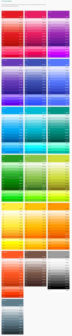 the color chart is shown with different colors