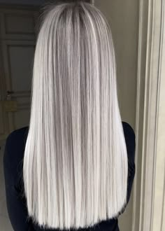 Platinum Blonde Hair Color Highlights, Blonde Icy Balayage, Platinum Hair With Black Lowlights, Icy Grey Hair, Silver Toned Blonde Hair, Silver Blonde Hair Balayage, Icy Platinum Blonde Hair With Lowlights, White Blonde Hair With Lowlights