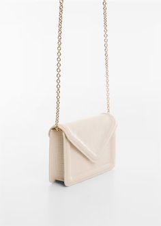 Flap chain bag - Women | Mango USA Beige Wallet On Chain With Chain Strap For Evening, Beige Evening Wallet On Chain With Chain Strap, Beige Wallet On Chain For Evening, Chic Beige Wallet On Chain With Chain Strap, Trendy Beige Clutch With Chain Strap, Formal Beige Wallet On Chain With Chain Strap, Chic Beige Flap Bag With Chain Strap, Chic Rectangular Wallet On Chain With Adjustable Strap, Chic Wallet On Chain With Shoulder Strap