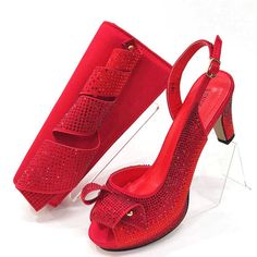 Elegant Red Heels For Party Season, Red Evening Heels, Italian Shoes, Stand Out From The Crowd, Stylish Shoes, Bag Set, High Heel, High Heels, Heels