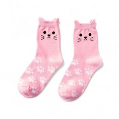 Cat Cartoon Crew Socks with Paw Pattern. Includes adorable cat theme gift box, perfect for gifting! One Size. Includes 3 pairs of socks:1x Pink, 1x Gray and 1x White. Adorably wrapped in ready to gift box. Arrives ready to gift in cute shipping box with gift box carefully packed inside. Playful Pink Socks For Gift, Playful Pink Socks For Gifts, Cute Soft Pink Socks, Soft Pink Socks For Gift, Pink Novelty Socks For Gift, Pink Comfortable Socks For Gift, Soft Casual Socks For Gift, Comfortable Pink Socks For Gift, Comfortable Pink Socks For Gifts