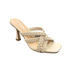 Cream double braided slide with a low heel. Open Shoes, Future Outfit, Low Heels, High Heels, Walking, Cream, Heels, Quick Saves