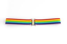 This 1.5" wide women's belt cinches your waist to give you an hourglass figure. It's more comfortable than traditional non-stretchy women's belts and is super cute paired with a loose tunic over a pair of tights.  The rainbow elastic is paired with your choice of metal clasp.  ELASTIC CINCH BELT DETAILS  * 1.5" (3.8cm) wide  * Size small * Multiple clasp options * Designed to be worn on the waist * Handmade by myself in Victoria, BC, Canada * 70% polyester, 30% rubber elastic belting * Hand wash Adjustable Multicolor Belts For Spring, Adjustable Multicolor Belt For Spring, Multicolor Adjustable Belt For Spring, Multicolor Fabric Belt For Summer, Victoria Bc Canada, Cinch Belt, Loose Tunic, Women's Belts, Victoria Bc