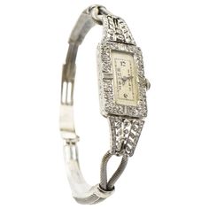 Luxury Vintage Diamond Watch For Formal Occasions, Luxury Vintage Rectangular Watch Accessories, Gold Wrist Watch, Sapphire Cabochon, Diamond Frame, Mechanical Watch, Wrap Watch, Watches Jewelry, Gold Design