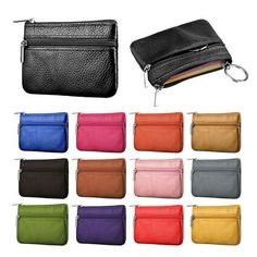 Women Leather Coin Card Key Ring Wallet Pouch Mini Purse Zipper Small Change Bag Size: One Size.  Color: Black.  Gender: female.  Age Group: adult. Animal Coin Purse, Small Coin Purse, Purse Gift, Coin Purse Wallet, Wallets For Women Leather, Pu Leather Wallet, Leather Coin Purse, Coin Bag, Wallet Pouch