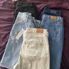 These Are Five Pairs Of American Eagle, Jeans, Shein, Jeans, And Forever 21 Jeans If You Want To Purchase Them Separately, I Left The Prices For Each Down Below, But You Get A Bundle Deal If You Buy All Five Pairs. Pair #1- Nwt American Eagle Mom Jeans $50 Size 2 Regular Length Pair #2- American Eagle Mom Jeans $50 (Size 2 Length-Short) Pair #3- Nwt Shein Mom Jeans $38 Size 27 Regular Length Pair #4- Forever 21 Jeans Black $28 Size 27 Short Pair #5- American Eagle High Rise Skinny Jeggings $28 S American Eagle Flannel, American Eagle Jeans Bootcut, American Eagle Black Jeans, American Eagle Jeans Long, Black American Eagle Jeans, American Eagle Mom Jeans, American Eagle Jeggings, Ripped Mom Jeans, Distressed Mom Jeans