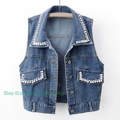 New Fashion Womens Denim Vests Waistcoats Korean Sleeveless Jean Jackets Outwear   Color: Blue Material: Cotton Blend Asian Size: S M L XL XXL       Payment 1. Payment must be made within 7 days of auction closing (Unpaid dispute will automatically open when item is not paid in 7 days). 2. PLEASE NOTE: SHIPPING&HANDING DOES NOT INCLUDE DUTIES, LOCATL TAXES OR ANY OTHER IMPORTATION FEES. 3. Please list your special requests (color, packages, value of declaration, etc.) in the EBAY NOTES SECTION w Clothing Makeovers, Jeans Crafts, Sleeveless Jean Jackets, Fit Aesthetic, Womens Denim Vest, Fancy Stuff, Diy Denim, Jean Jacket Vest, Denim Vests