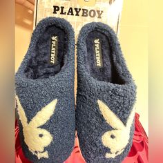 Blue And White Playboy Slippers Slip Ons, Loafer Shoes, Blue White, Men's Shoes, Color Blue, Slippers, Loafers, Blue And White, Slip On