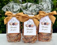 three bags of thank you for your wedding favors