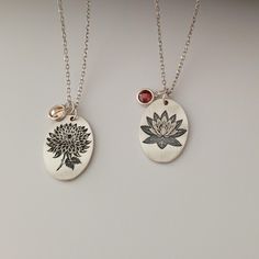 Celebrate your unique story with a personalized engraved birthflower necklace. Each sterling silver pendant features a beautifully detailed birthflower, symbolizing your birth month and its special meaning. A thoughtful, handcrafted piece perfect for gifting or treasuring forever." 🌼 ● STERLING SILVER ● FREE BACK SIDE PERSONALIZATION ● FREE SHIPPING The necklace's oxidized and distressed material contributes to its rustic and vintage appearance. This intentional aging process gives it character and charm, making it a unique piece that stands out. - If you want me to engrave a quote back of the necklace, please let us know in the Personalization area during the checkout. ● PACKAGING All items come ready for gift giving in beautiful elegant jewelry boxes Silver Oval Birthstone Necklace Gift, Oval Silver Birthstone Necklace Gift, Silver Engraved Birthstone Necklace Keepsake, Sterling Silver Birth Flower Charm Necklace, Engraved Silver Birthstone Necklace For Keepsake, Engraved Silver Birthstone Necklace Keepsake, Silver Birth Flower Jewelry Gift, Silver Jewelry With Birth Flower For Gift, Silver Oval Jewelry With Birth Flower Detail