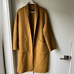 Only Worn One Time Brand New, In Mint Condition! The Coat Is Absolutely Beautiful (And So Warm!), But I Unfortunately Realized I Am Allergic To Wool So I’m Unable To Wear It. Chic Mustard Outerwear For Work, Wool Coat, Mint Condition, Jackets For Women, Jackets & Coats, Brand New, Wool, Women Shopping, How To Wear