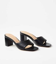 It's never been easier to slide ride into modern-minimalist perfection than with these chic and versatile mules. Padded footbed for comfort. 2 1/3" heel.,Imported:Imported Loft Modern Mules Size 7 1/2 Black Women's by Loft Size Regular - 7 1/2 Black Women's Shoes, High, Heels, &, Pumps, Footwear Black Mules, Loft Modern, Shoes High Heels, Heel Mules, Black Shoes Women, Shoes High, Heels Pumps, White Summer, Shoe Shop