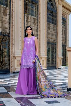 Regin Agnes Alif Luxury Lawn Vol 2 2022 Default Title Regin Agnes Alif Luxury Lawn Vol 2 2022 Original brand suit fabric and photography lite diffrance in actual print. Lawn Fabric, Pakistani Fashion, Two Piece Outfit, Vol 2, Reign