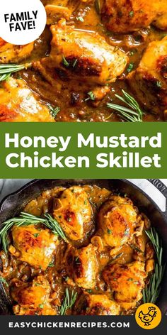 honey mustard chicken skillet in a cast iron skillet