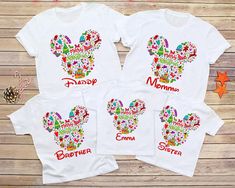 Disney Christmas Family Custom T-shirt Disney Christmas Shirts Family, Disney Favors, Personalized Christmas Shirts, Disney Christmas Shirts, Christmas Tee Shirts, Disney World Shirts, Family Christmas Shirts, Christmas Family, Disney Christmas