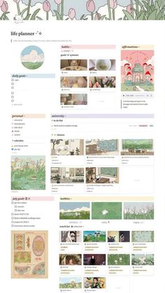 an image of a website page with pink flowers on the front and back pages,