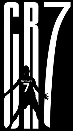 the logo for ronaldo's soccer team is shown in black and white with an image of ronaldo