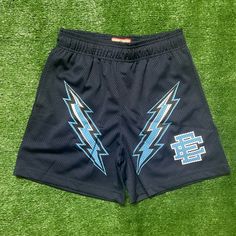 Brand New W/ Bag Size Small Authentic Blue Sports Pants For Summer, Blue Athletic Shorts With Elastic Waistband For Streetwear, Blue Streetwear Athletic Shorts With Pockets, Blue Athletic Shorts With Pockets For Streetwear, Navy Short Bottoms For Streetwear, Blue Streetwear Shorts With Elastic Waistband, Blue Elastic Waistband Shorts For Streetwear, Blue Short Leg Bottoms For Streetwear, Sporty Blue Short Pants