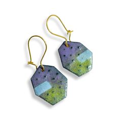 Green, Purple, and Lavender Textured Enamel Earrings, Unique Jewellery, Art Jewellery, Multicolored, Casual Earrings, Artisan Boho Jewellery - Etsy Enameling Jewelry, Jewellery Art, Casual Earrings, Boho Jewellery, Beachglass Jewelry, Copper Sheets, Unusual Earrings, Earrings Unique, Enamel Earrings