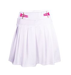 This cute white pleated golf skirt is the perfect blend of sporty and stylish. Made from soft, breathable fabric, it drapes beautifully with well-defined pleats that add a touch of classic charm. The pure white color gives it a crisp, clean look, making it easy to pair with any top. The skirt features a comfortable and stretchy waistband that you can wear on the hips or your waist, ensuring a flattering fit without sacrificing comfort. There are two sets of LeraSamGolf innovation – ‘teeholster’, Relaxed Fit Pleated Solid Tennis Skirt, Mini Pleated Tennis Skirt, White Tennis Skirt For Summer, Solid Color Pleated Tennis Dress For Summer, Fitted White Bottoms For Tennis, Fitted White Tennis Bottoms, Fitted Pleated Solid Tennis Dress, Solid Pleated Fitted Tennis Dress, Solid Pleated Tennis Dress For Summer