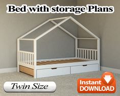 a bed with storage plans for twin size beds