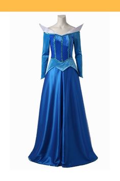 Sleeping Beauty Aurora In Blue With Velvet Sleeves Cosplay Costume Aurora Blue Dress, Disney Princess Inspired Dresses, Aurora Cosplay, Queens Outfits, Sleeping Beauty Cosplay, Blue Dress Costume, Sleeping Beauty Dress, Sleeping Beauty Costume, Sleeping Beauty Aurora