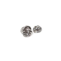 Silver Knot Lapel Pin - Mens Suits White Gold Sterling Silver Wedding Brooches, White Gold Sterling Silver Brooches For Wedding, Wedding Brooches In White Gold And Sterling Silver, Elegant Sterling Silver Brooches, Elegant Silver Sterling Silver Brooches, Elegant Silver Pins For Gifts, Classic Silver Brooches As Gifts, Silver Sterling Wedding Brooches, Silver Wedding Lapel Pin