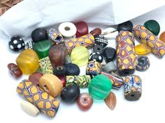 African Trade Beads, Antique Venetian Fancy andrare Millefiori beads , ethnic vitage beads Millefiori Beads, Blue People, The Sahara Desert, Old Rings, African Trade Beads, Sahara Desert, Indigo Dye, Hand Crafted Jewelry, Trade Beads