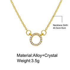 Occasion : Party Compatibility : All Compatible Shape\pattern : Round Model Number : x661 Material : Metal Chain Type : Link Chain Style : TRENDY Necklace Type : Chokers Necklaces Gender : Women Metals Type : zinc Alloy Brand Name : laoloutian Item Type : NECKLACES Fine or Fashion : fashion WHAT ABOUT REFUND?   Fast refund,100% Money Back Guarantee. If your product is defective or doesnt work properly, let us know and well send you a replacement one. We believe in our products so much that we of Crystal Circle, Circle Pendant Necklace, Jewelry Crystal, Ring Pendant Necklace, Circle Pendant, Golden Color, Round Pendant, Unique Necklaces, Elegant Jewelry